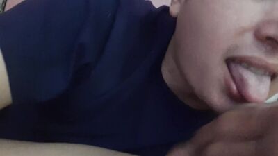 Latino Boy Milks the Cock & Titties of Older Daddy