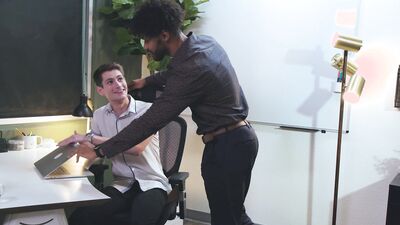 Newbie Twink Colleague Flip Fucks BIG Cocked Hunk - Trevor Harris, Tony Genius - NextDoorStudios