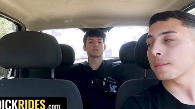 Ride Share Hookup: Horny Twink Picks Up Sexy Passenger and They End Up Fucking Raw