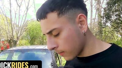Ride Share Hookup: Horny Twink Picks Up Sexy Passenger and They End Up Fucking Raw