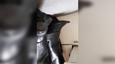 getting off in leather