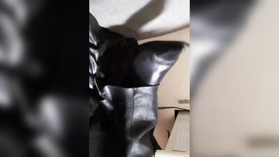 getting off in leather