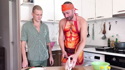 The Chef the Cook Unsuccessful and Fucked on the Air of the Invited Guest Twin in His Juicy Hole