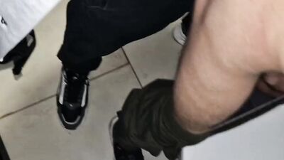 A store employee was fucked in a public toilet. ???? It's fucking Hot