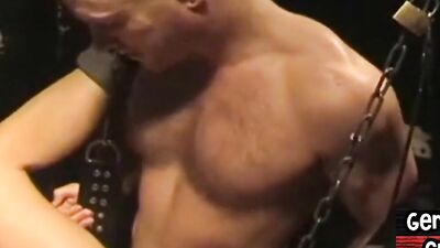 Retro German jock analbanged BDSM 3some