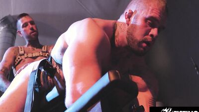 Sub Bitch Caged & Railed By Tatted Hunk - Davin Strong, Ryan Sebastian - FistingInferno