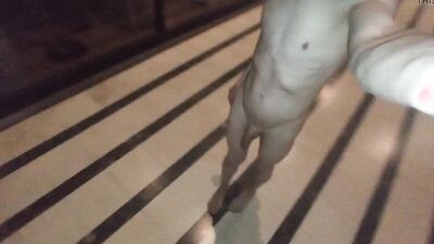 Nude piss shower at the mall and good spanking