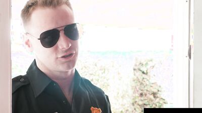 Hunk Cop Gives ''STIFF'' Warning To Nude Gardener - Oliver Marks, Brandon Evans - NextDoorStudios
