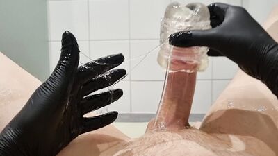 Jerking off with massive amounts of lube