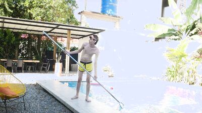 Hung Young Latino Poolboy Seduced Into Bareback Fucking!