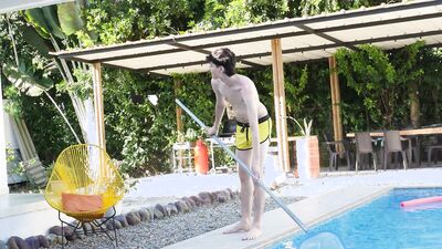Hung Young Latino Poolboy Seduced Into Bareback Fucking!