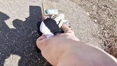 Rough Fuck at the factory , Sissy Femboy and boss , right in the yard at work