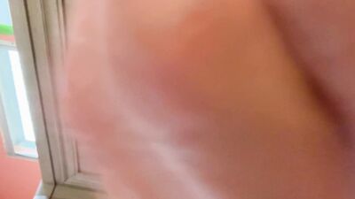 Blonde slut inserts BBC dildo toy inside her