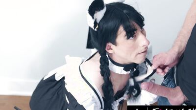 FEMBOYISH - Bad Femboy Maid Katie Lingerie Gets RAW DISCIPLINED By Upset Horny Boss Mateo Tomas