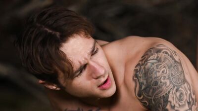 Tatted Muscle Smashed Outdoors By Hunk Stranger