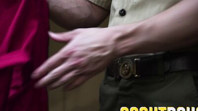 ScoutBoys Hung DILF Reece Scott barebacks cute scout in full uniform