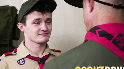 ScoutBoys Hung DILF Reece Scott barebacks cute scout in full uniform