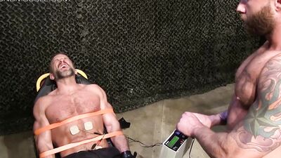 Hairy Sub Enjoys Electric Shock For His Balls And Cock
