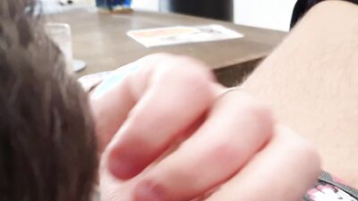 Just playing around on the couch that ends in two creamy white loads of cum