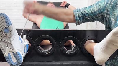 Muscular alpha Chad tickled everywhere by Dan and Chance