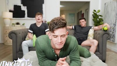 TWINKPOP - Clark Reid Fucks Trevor Brooks In Doggystyle, Then Pours Nacho Cheese On His Cock To Suck It Off