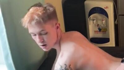 cute twink peeped as student jerked off his big cock after which the twink gave him a deep throat blowjob and asked him to enter