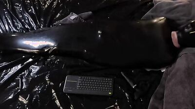 Cocooned in Latex and Teased with Buzzing Toys