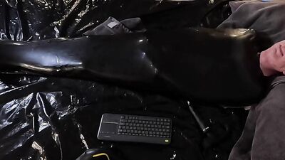 Cocooned in Latex and Teased with Buzzing Toys