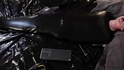 Cocooned in Latex and Teased with Buzzing Toys