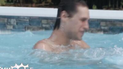 TWINKPOP - Sam Ledger Gets A Dripping Creampie By The Pool By His Hung Friend Shae Reynolds
