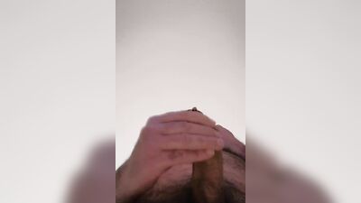 Handjob Lessons with Final Bill and Mega Ejaculation with the Cock in the Foreground