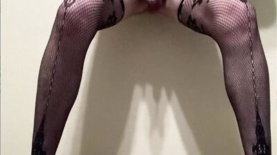 Dressing new stocking and getting fucked