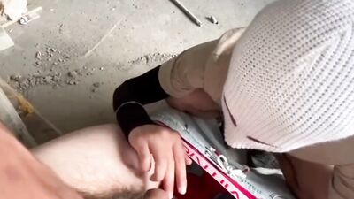 A young construction worker choked on his boss's sperm right at work