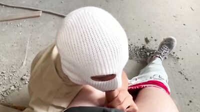 A young construction worker choked on his boss's sperm right at work