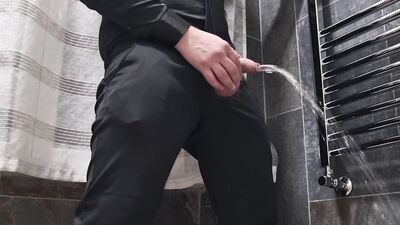 LOVES SPITTING ON HER COCK IN AN ELEGANT DRESS | CUM PISS - SEXY IN ELEGANCE