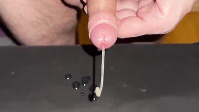 had full balls and had to jerk off my little foreskin cock until it cums - slow motion