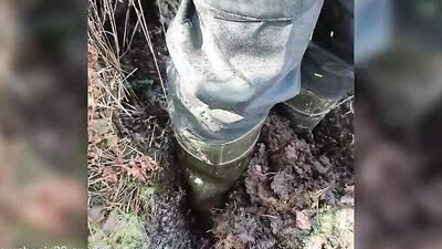 employees of this peat factory walk the path every day