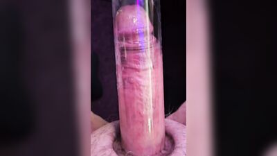 Mr Thick Dick 01: Milking Machine on an 8 inch thick uncut cock