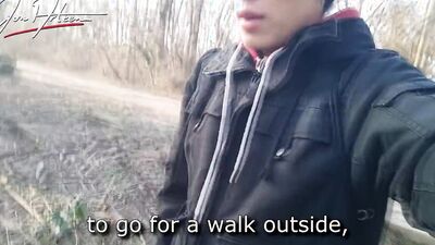 Jon Arteen wants to cum outdoor but it's a ruined orgasm
