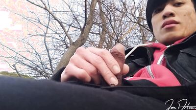 Jon Arteen wants to cum outdoor but it's a ruined orgasm