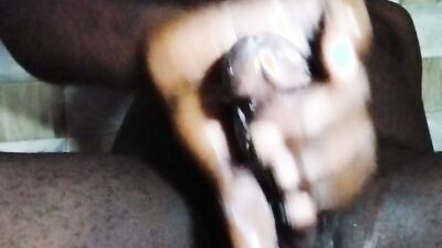 Dickmarley, horny wet black cock masturbating.