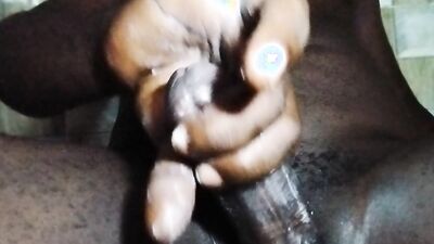 Dickmarley, horny wet black cock masturbating.