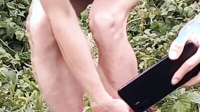 Jon Arteen, a gay Asian twink, is dressed in an Adidas t-shirt, hot pants, white socks, and Duramo sneakers. He jerks off