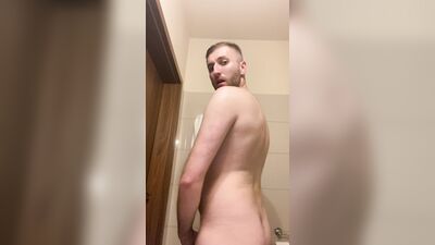 Boy is playing in shower
