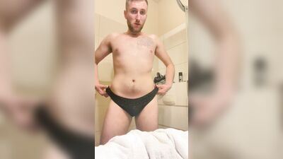 Boy is playing in shower