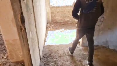Gay bear hammers a young guy's ass in a factory right in public