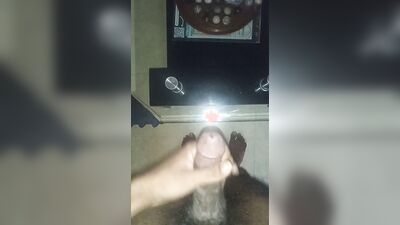 Jim jerks off and cums on the table