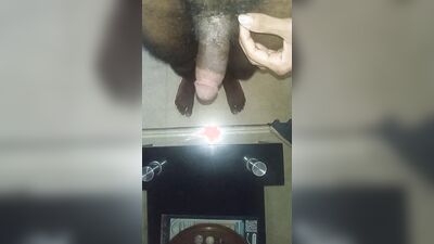 Jim jerks off and cums on the table