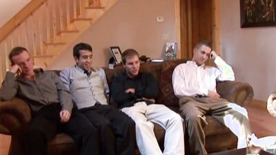 Horny guys have group anal sex in various positions