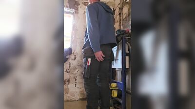 Permanently bi-man gets it with a and masturbates while working Part 1